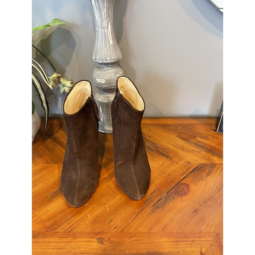Nine West Womens Brown Leather Stiletto Heel Ankle Booties Size 8.5 M